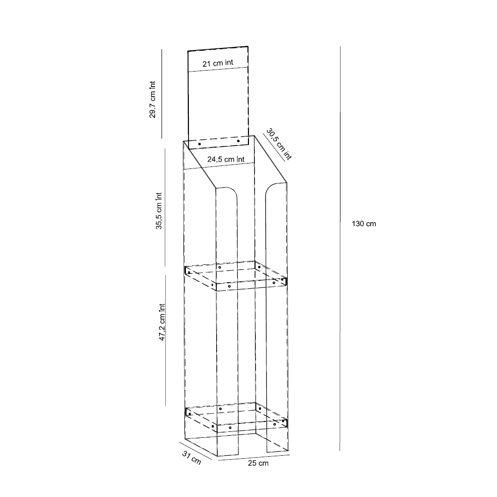 Présentoir-catalogue-format-A4-2 niveaux-sur-pied