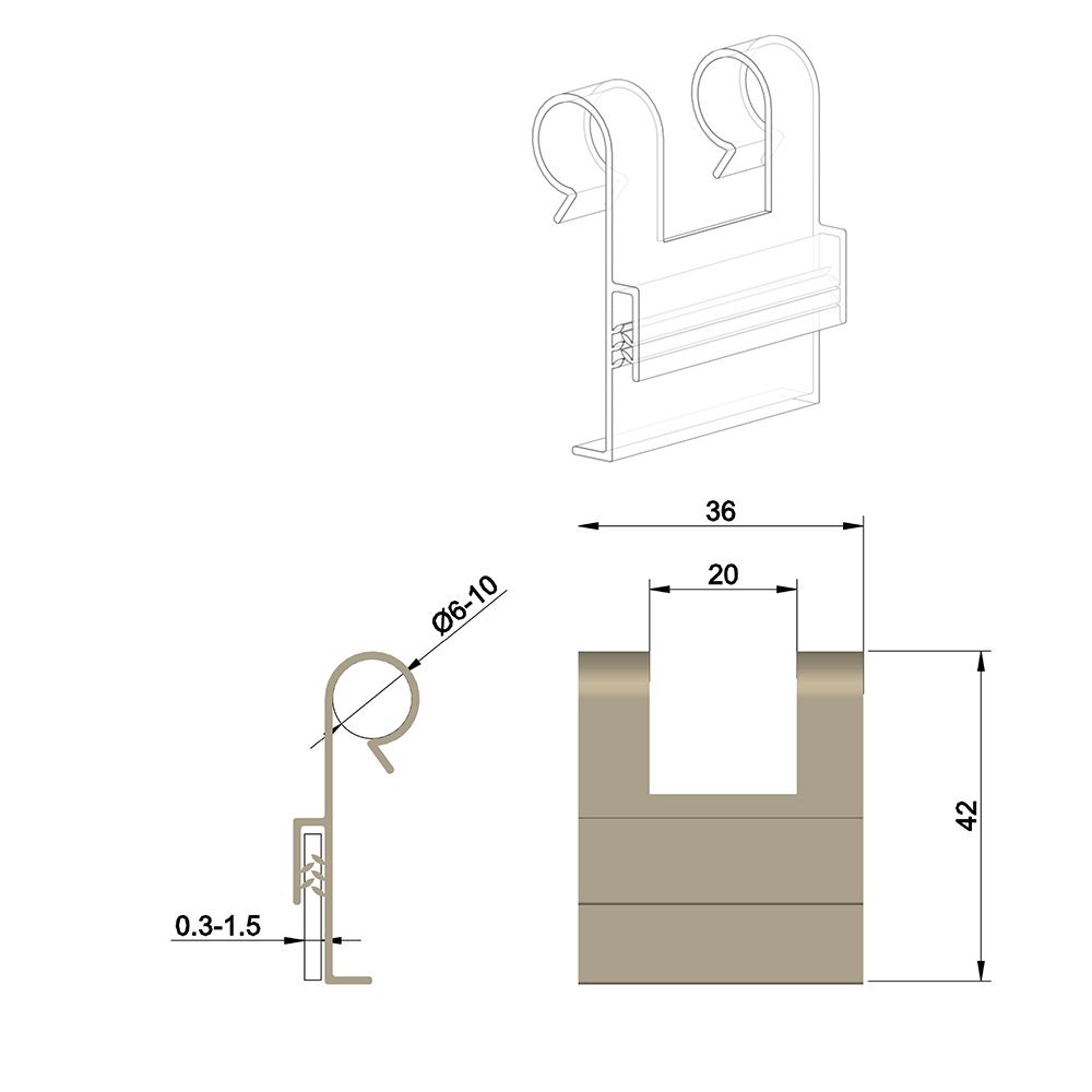 Double-hook flag sign gripper for wire