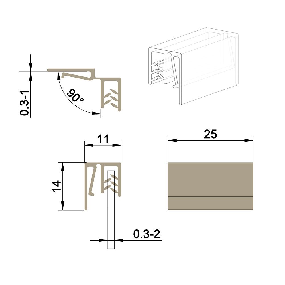 Articulated stop-radius grip "facing"