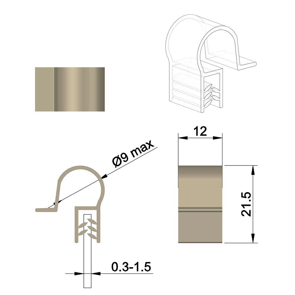 Flag sign gripper for wire