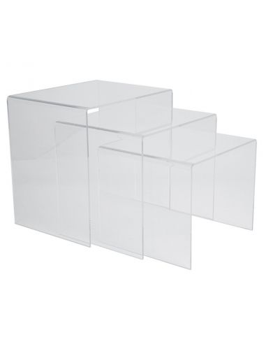 Cube présentoir en plexiglas pour vitrine